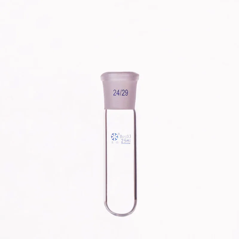Test tube with ground mouth 24/29,Capacity 25ml,Glass round bottom test tube,Grinded joint round bottom test tube