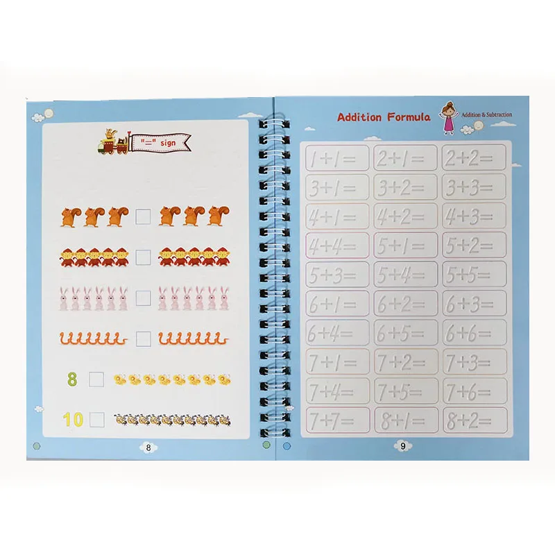 

Children Educational 3D Exercise Book Reusable Copybook For Calligraphy Digital Learning Arithmetic Math Writing Books For Kids