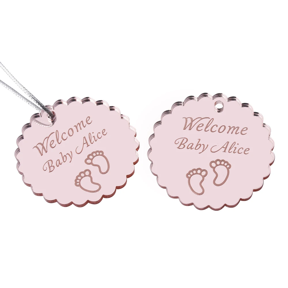 10 шт. персонализированные дневные круглые свадебные бирки розовое золото бирка