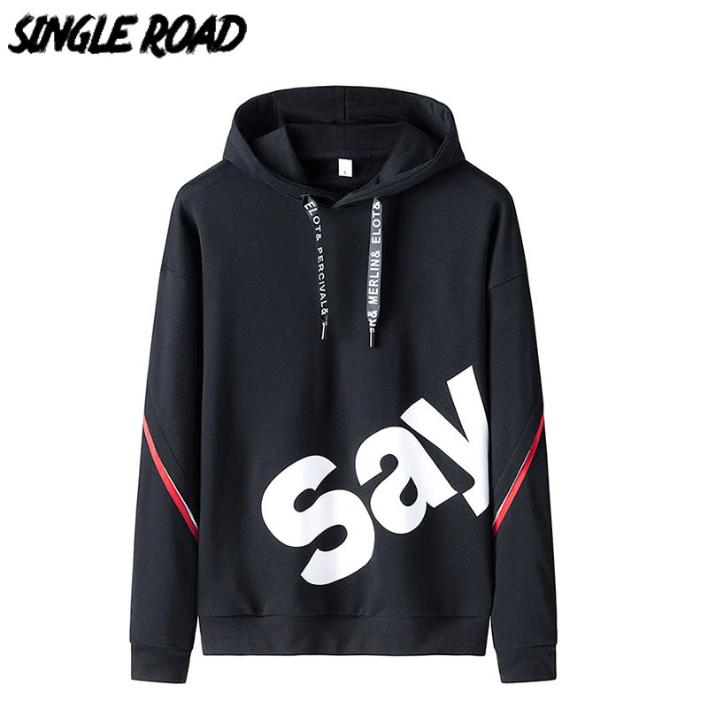 Мужская Толстовка Оверсайз SingleRoad осенняя в стиле хип хоп Harajuku Японская уличная