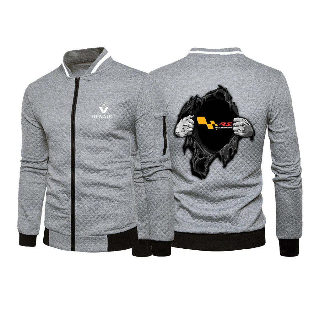 

Renault Sport R.S. Mens 2021 Fitness Sport Jacket Coat Zipper Pocket Hooded Running Jackets Men Sportswear Gym Hoodies