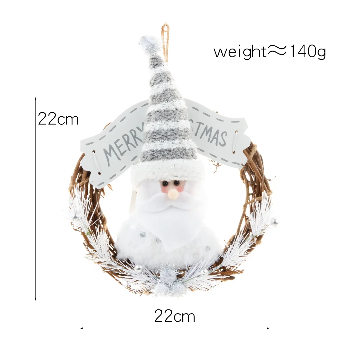 Белый Рождественский Декор двери венок Санта Клаус &quotСнеговик&quot Виноградная