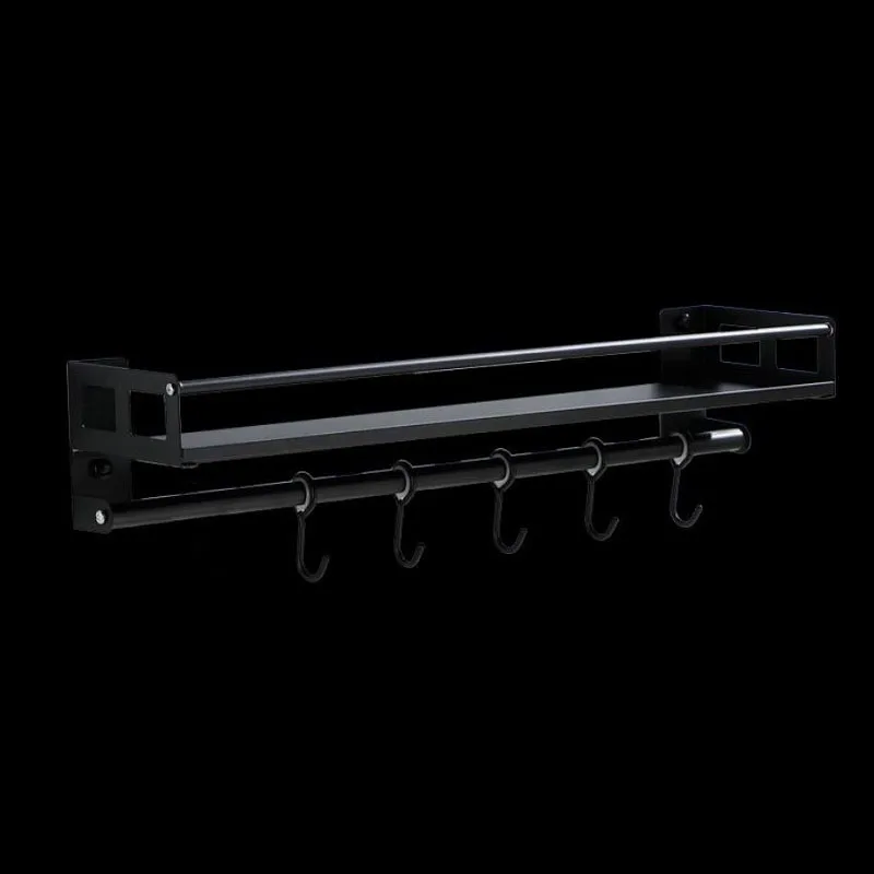 

Kitchen Organizer Wall Storage Hanger Kitchen Wall Shelf With Hooks Wall Mounted Spice Rack Organizer (40cm 5 Hooks)