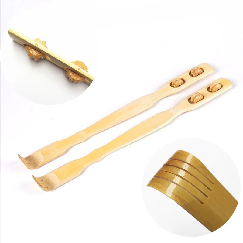 

1/2PCS Durable Bamboo Massager Back Scratcher Wooden Body Roller Stick Backscratcher