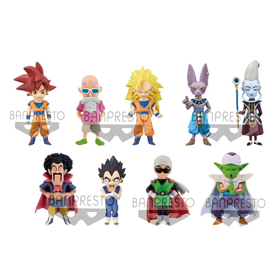 9PCS SET NO BOX Tronzo 9 шт./компл. Banpresto WCF Dragon Ball фильм битва богов SSJ3 Goku Vegeta Birus Whis ПВХ фигурка модель игрушки - Цвет: 9PCS SET NO BOX