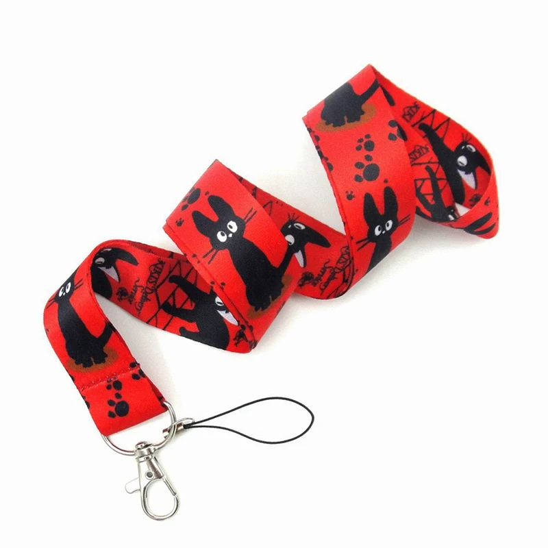 Служба доставки Kiki черный красный ремешок на шею в виде кошки ремешки для ключей