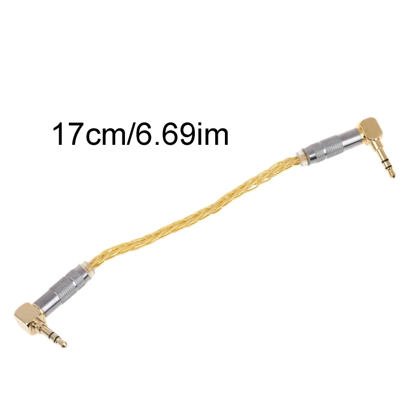 

17cm 90 Degree 3.5mm Male to Male AUX Cable Cord Line for Car Headphone Speaker