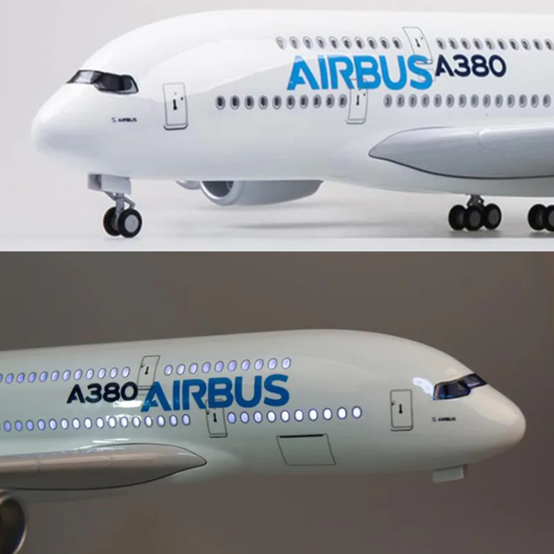 Коллекция 1/160 литой пластиковый самолет из смолы 50,5 см Airbus A380 прототип самолета с светильник и колесами