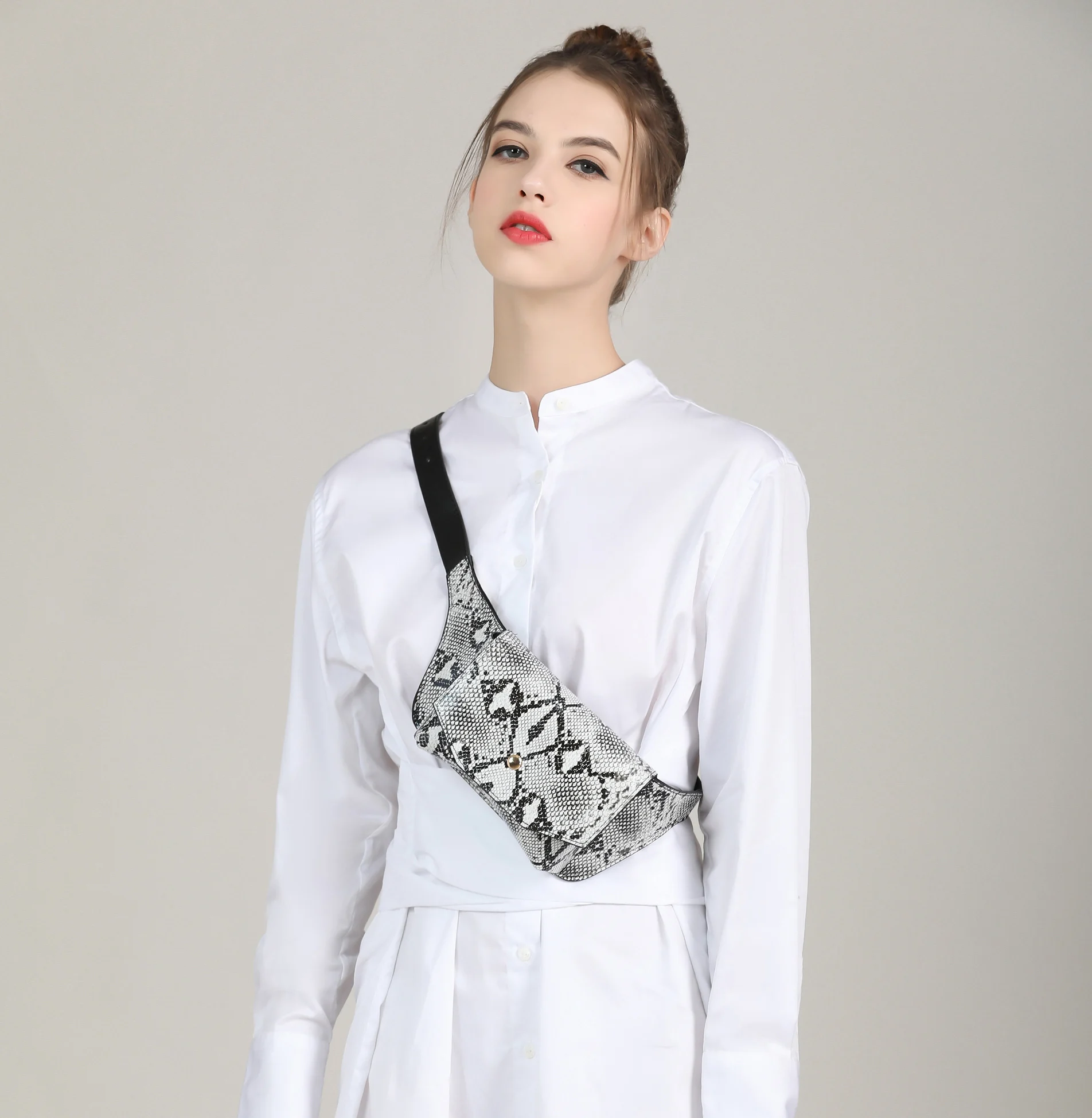 Поясная сумка RAVIDINO со змеиным принтом для женщин роскошная дамская сумочка из