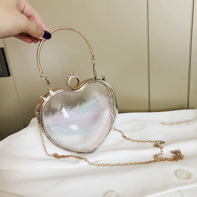 Женская акриловая сумка-клатч Fengting модная однотонная прозрачная сумка через