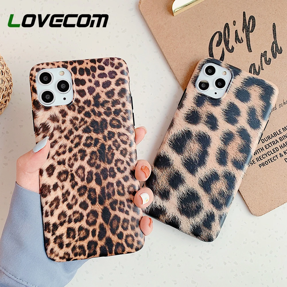 Винтажный леопардовый чехол LOVECOM для телефона iPhone 11 Pro Max XR X XS 7 8 6S Plus матовый