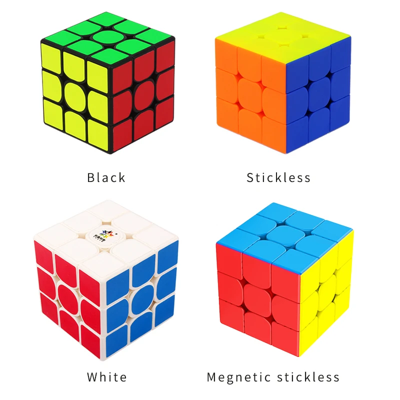 Yuxin светильник Magic 3x3 Cube Littler волшебный куб черный/стикер менее/белый/megnetic стикер