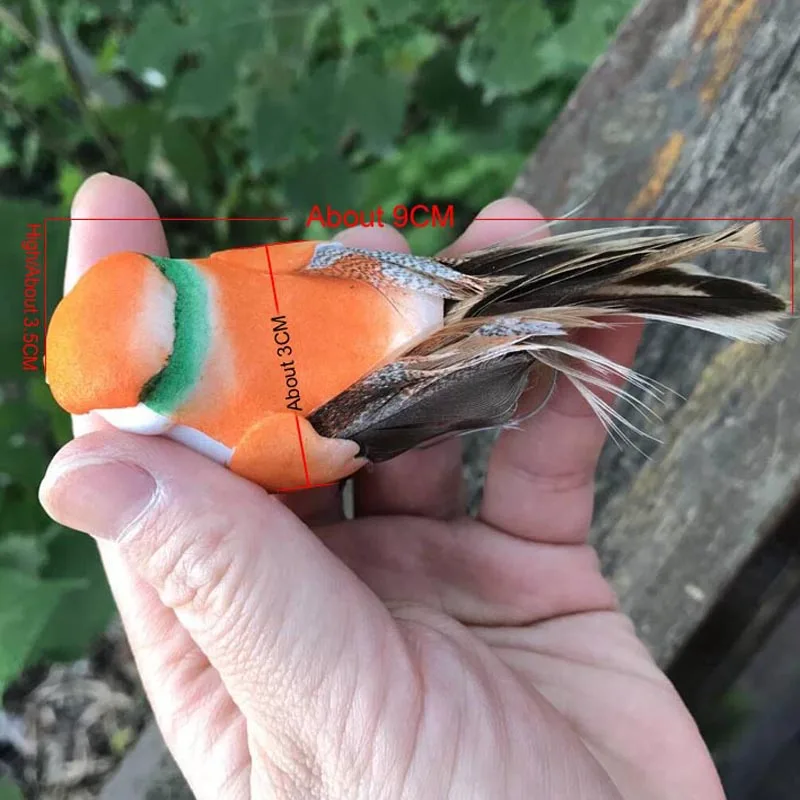 Искусственные поролоновые птицы в розовом оранжевом фиолетовом цвете