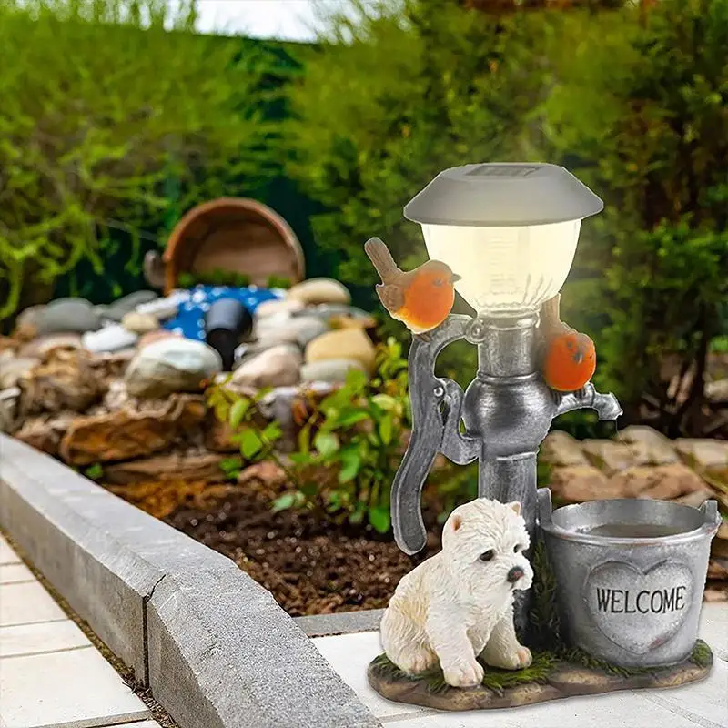 

Cat and dog LED Light Sculpture Home Decoration Ornamental Resin Art Sculpture Figurines Home Decor Gift Decorative