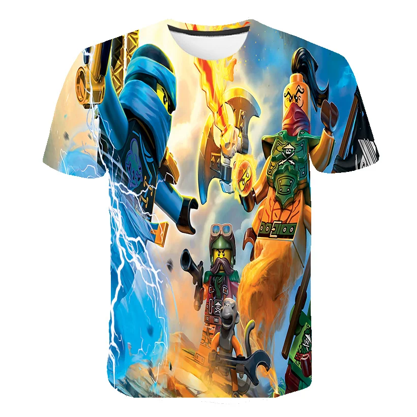 

Summer 3D Pattern Cartoon Tee Baby Clothes Kids Ninja Clothes Ninjago Jay Anime T shirt Children Clothing Boys Tops Shirts