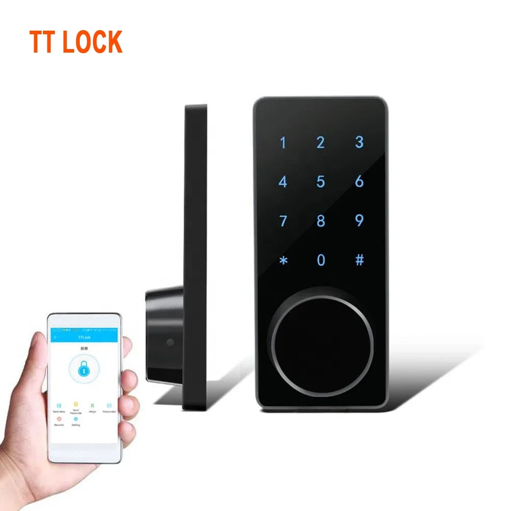 

Цифровой смарт-замок для двери с дистанционным доступом через приложение Ttlock, смарт-телефон, дверной замок с отпечатком пальца, паролем, кар...