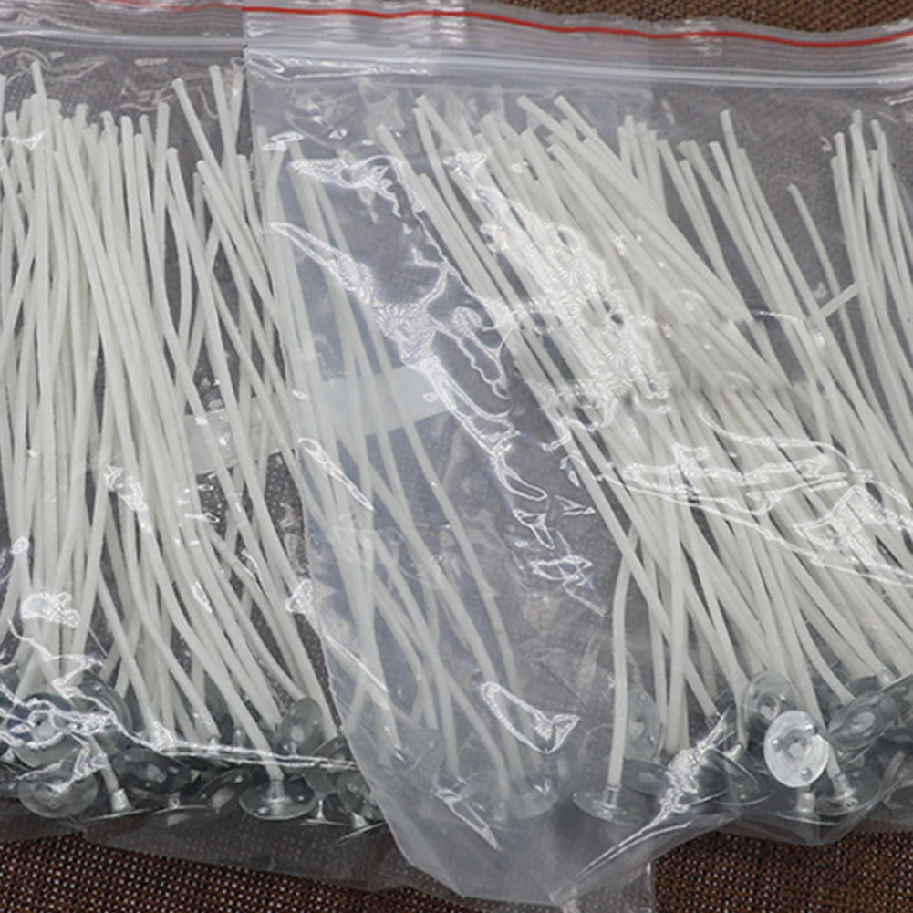 

100pcs DIY Accessory Candle Aromatherapy White Butter Non Smoke Material Practical 12cm Cotton Wick
