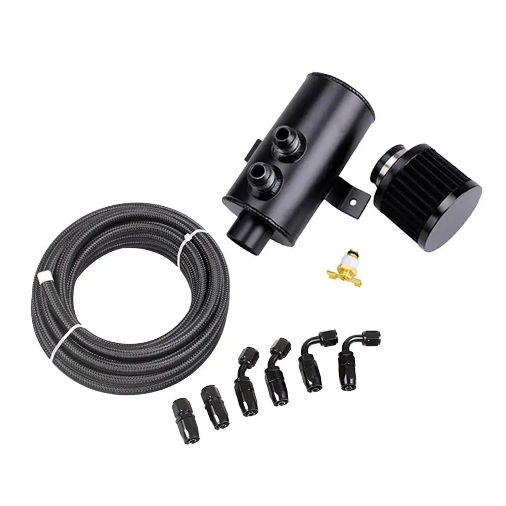 

Hard-wearing Compact Braided Hose Oil Catch Tank with Filter for Automobile