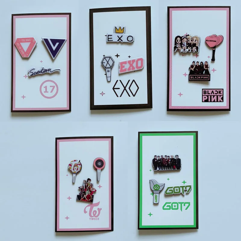 3 шт. KPOP Броши дважды EXO GOT7 SEVENTEEN акриловые заколки набор игл периферийный значок