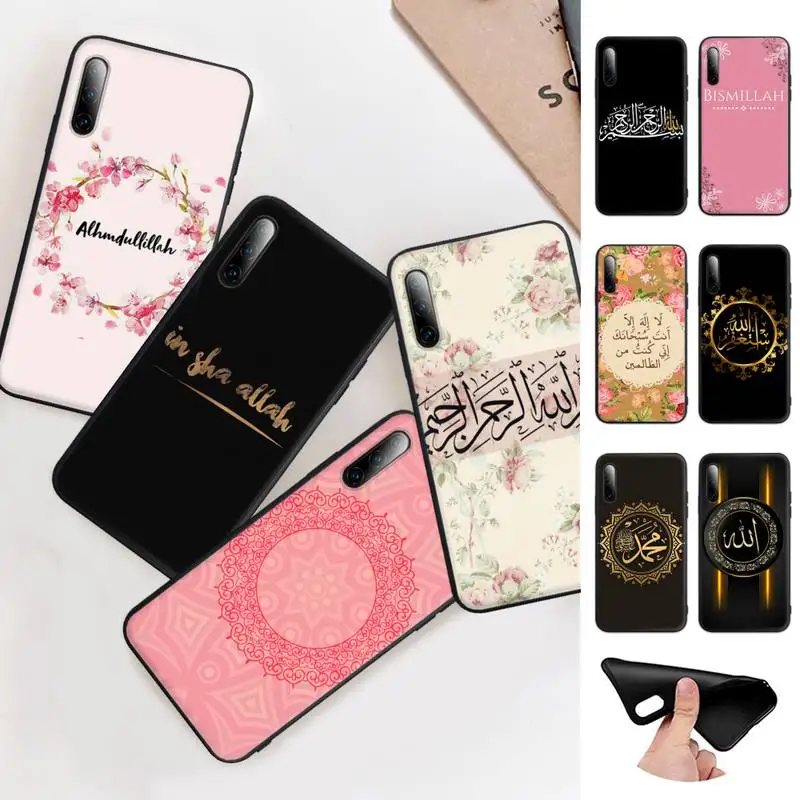 

Islamic Muslim Bismillah Black Silicone Mobile Phone Cover For Redmi Note 6 8 9 Pro Max 9s 8t 7 5A 5 4 4x Case