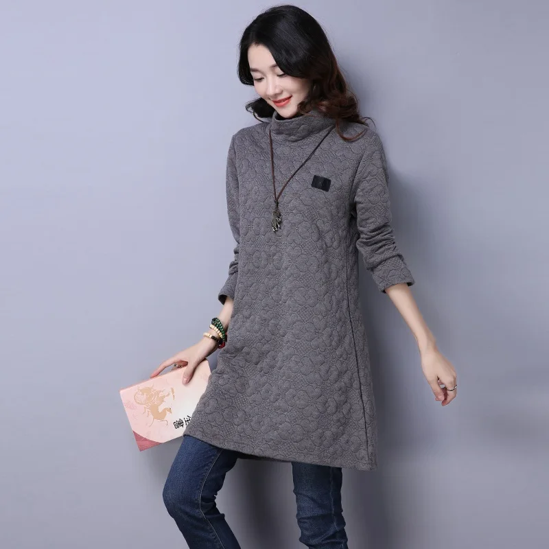 Женское винтажное мини платье с длинным рукавом свободное короткое большого