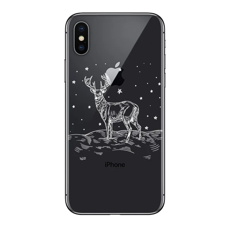 Christmas New Year Cover For iPhone 11 Max Pro XR 8 7 6 6S 5S Plus Cartoon Santa Claus Elk Phone Case For iPhone 11Pro X XS Max