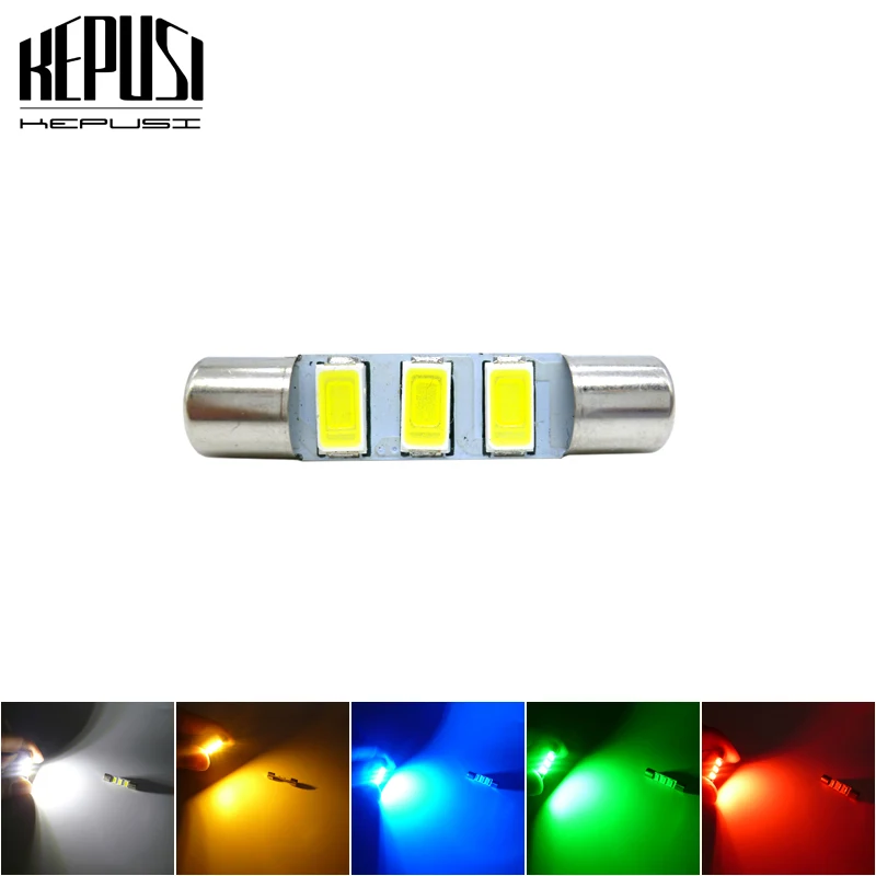 

28mm 29mm Festoon Led Bulb 3SMD 6614F 6612F for Car Interior Vanity Mirror Sun Visor Dome Map Light white red yellow green blue