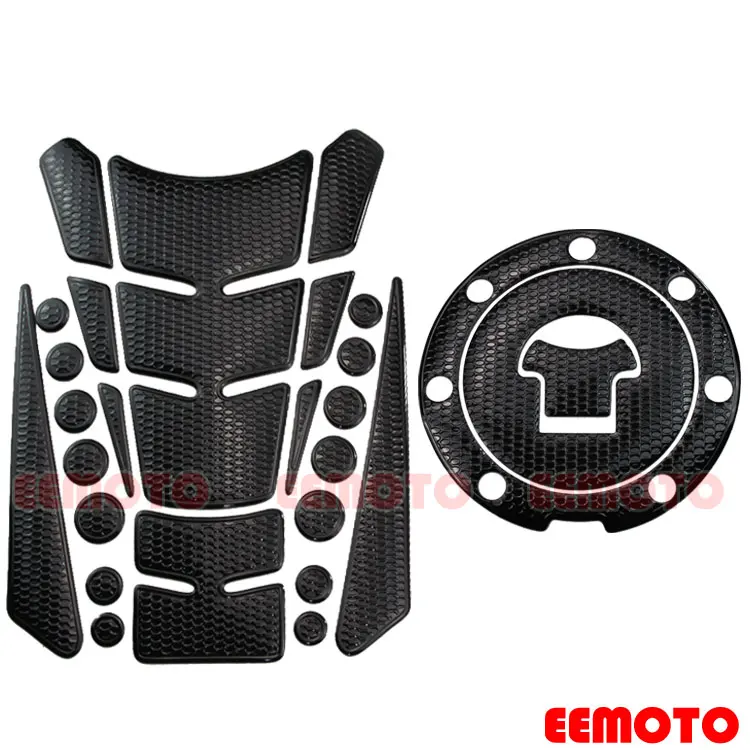 Type C Black Топливный бак мотоцикла Pad Protector газа Кепки Pad Переводные картинки Honda CB CBR 400 600 919 929 954 1000 1300 RR RC51 SP1 SP2 - Цвет: Type C Black