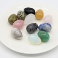 Оптовая продажа, натуральный камень, пасхальный цвет, в форме яйца, домашняя искусственная кожа, лечебные хрустальные украшения, полированные драгоценные камни 20x30 мм, 1 шт. - фото