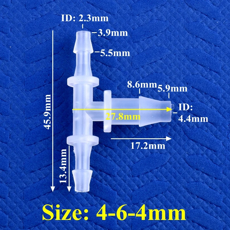 SgooHan редукционные тройники для аквариума из пищевого полипропилена 1.6~6мм