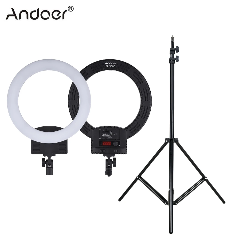 

Кольцевой LED-светильник Andoer, 12 дюймов, двухцветный, 3200-5600 к