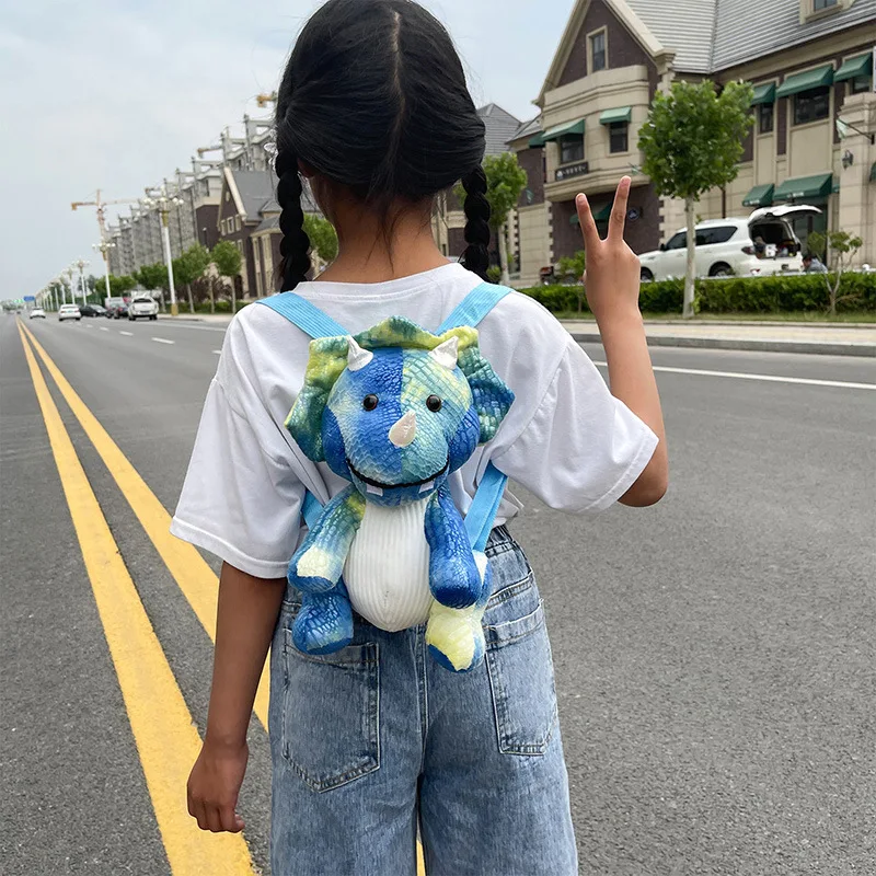 

New Fashion Creative 3D Dinosaur Backpack Cute Animal Cartoon Plush Backpack Dinosaurs Bag for Children Kids Boy Gifts