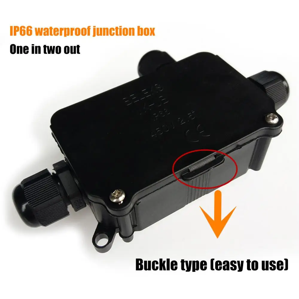 IP66 Тройник водонепроницаемая распределительная коробка с 3 отверстиями защита