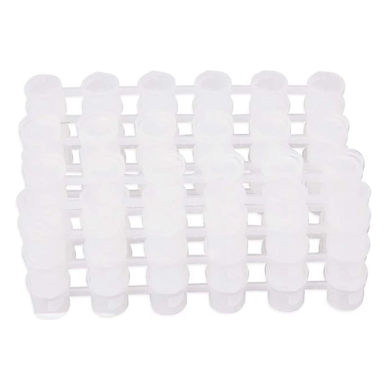 

24 Strips 144 Pots Empty Paint Strips Paint Cup 3 Ml/ 0.1 Oz Clear Paint Pots Stripsand 24 Pieces Paint Brushes