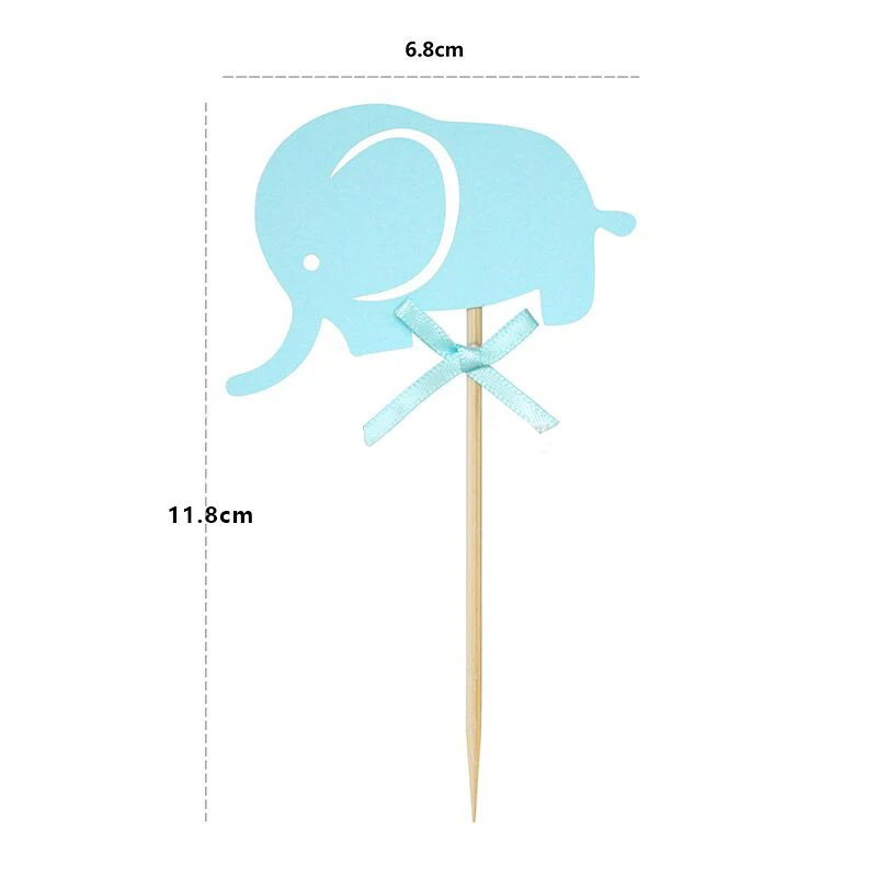 10 шт. голубой розовый слон торт топперы кекс флаг для детского душа девочек и