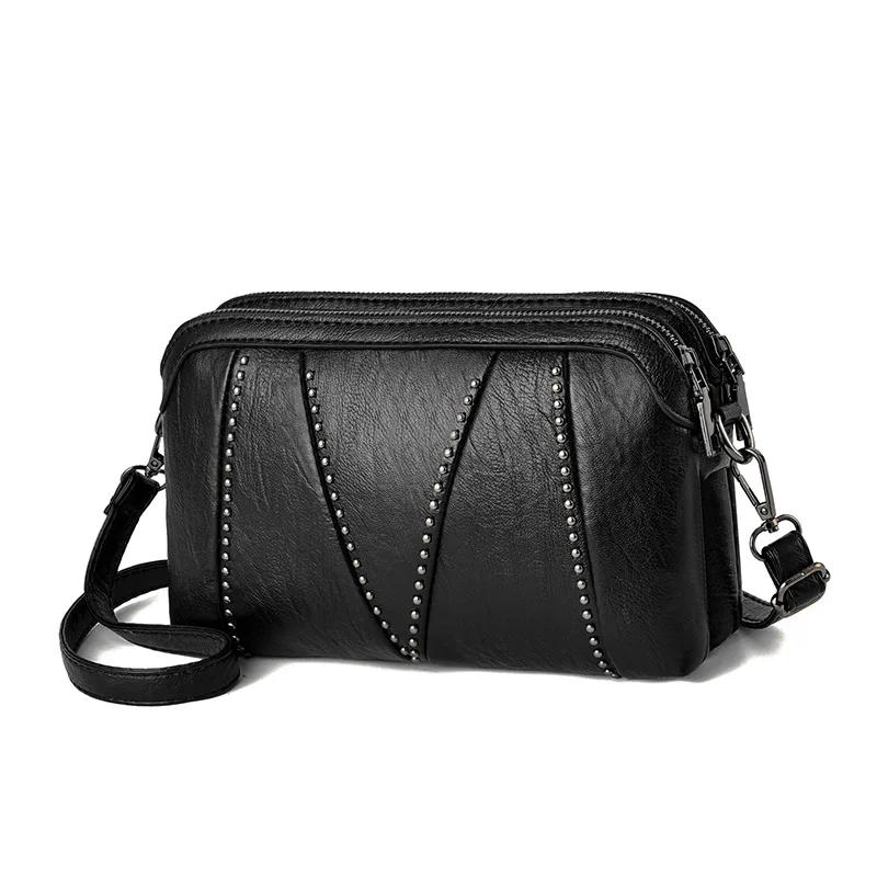 

Двухслойная женская сумка высокого качества из искусственной кожи, дизайнерская дамская сумочка на плечо, Женский мессенджер