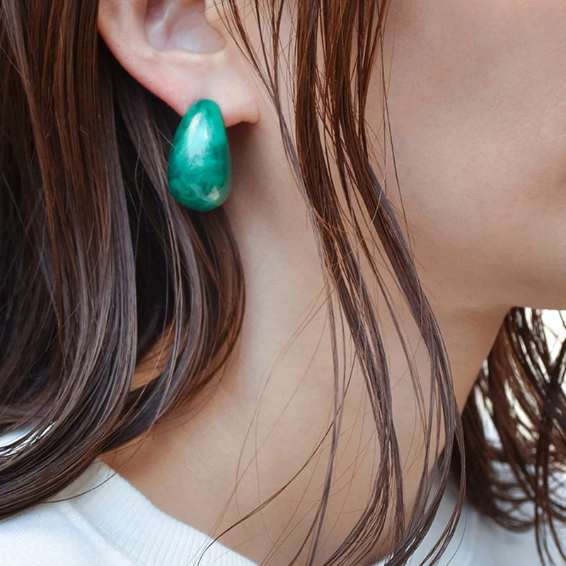 Модные Винтажные серьги-кольца SRCOI из плотной смолы 2019 карамельных цветов