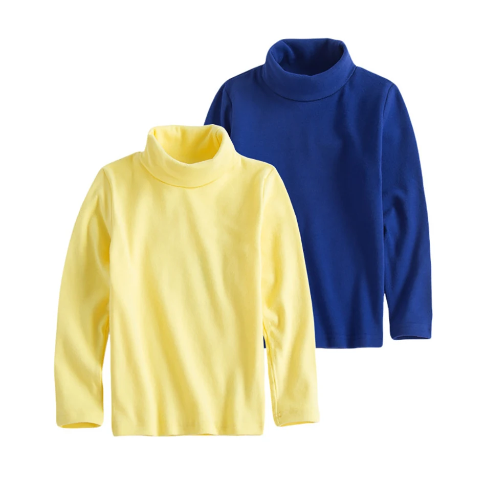 Детский джемпер с высоким воротником хлопковая футболка длинными рукавами для