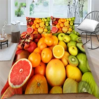 3d grapefruit bedding set orange creative artistic quilt cover kiwi queen twin full single double king colorful bed set soft
