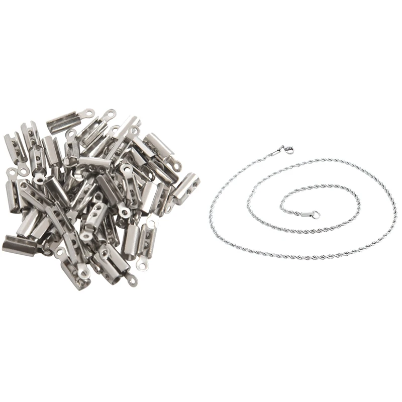 1 х Нержавеющая сталь мужское Ожерелье Веревка звено цепи 0 09 дюймов и 50x ожерелье