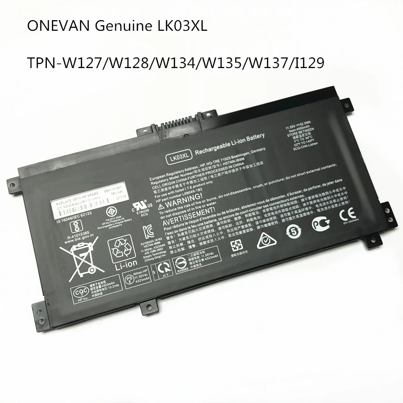 

ONEVAN Подлинная LK03XL батарея для ноутбука HP x360 кабриолет пк 15 17 HSTNN-UB7I TPN-W127 W128 LK03055XL HSTNN-LB7U