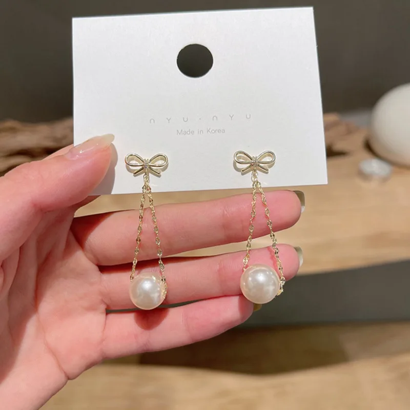 Висячие серьги XIYANIKE Bownot Pink Preal с кисточками для женщин висячие из сплава 2021 модный