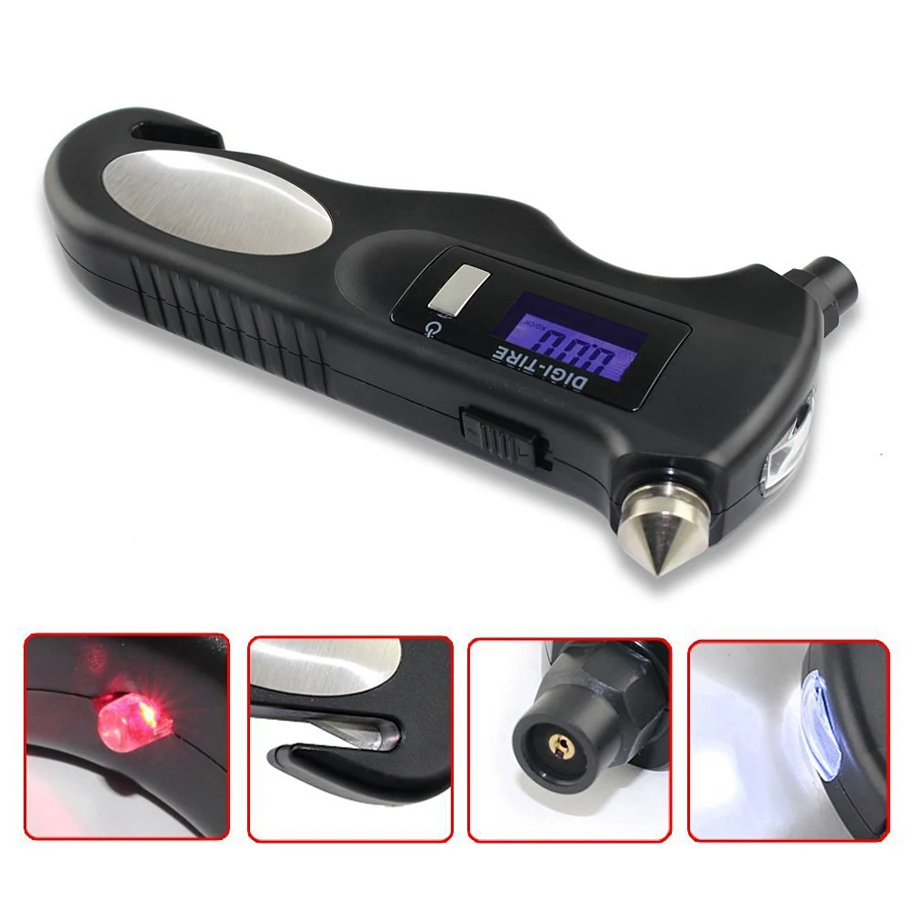 2 150PSI фонарик Escape цифровой аварийный мониторинг ремень безопасности резак шин