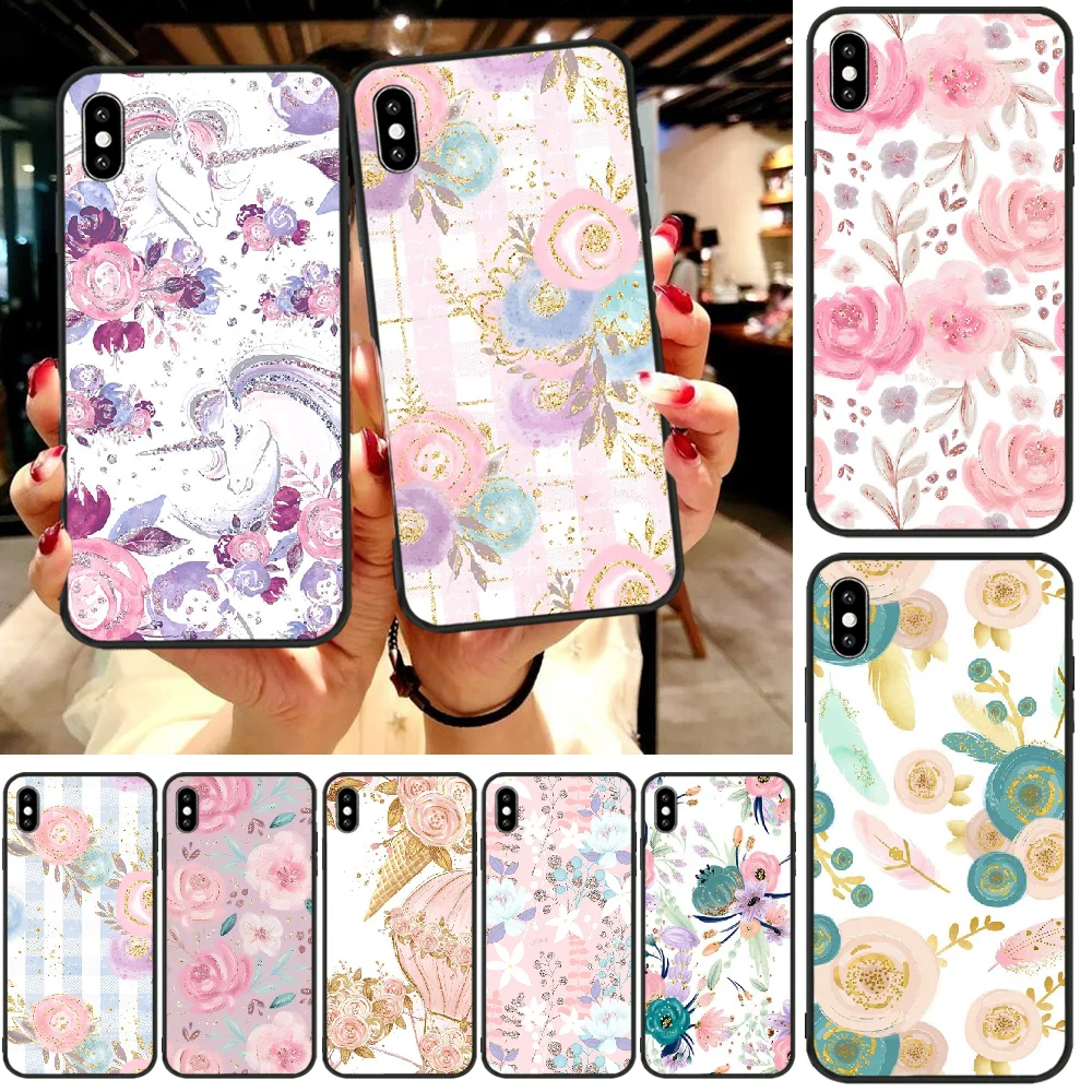 BaweiTE цветы с пномпенём DIY Окрашенные Bling чехол для телефона iphone6 6s plus 7 8 X XR XS MAX 11 Pro Max