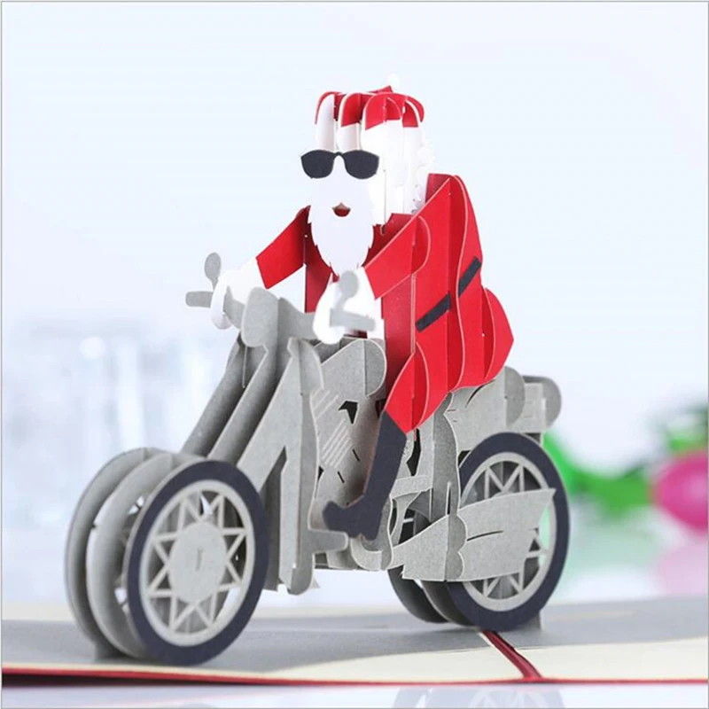 3D Pop UP Санта карты веселого Рождества открытки на день рождения вечерние