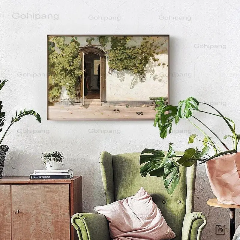 Картина на холсте винтажный пейзаж картина маслом шедевр воспроизводство