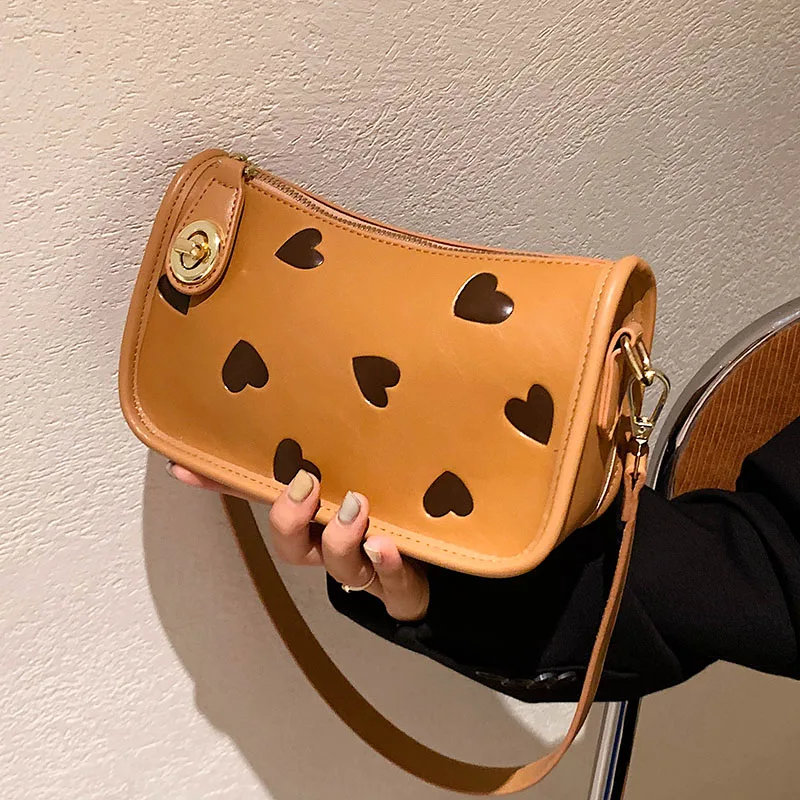 

Маленькие Наплечные сумки в форме сердца, новинка 2021, модная Высококачественная сумка через плечо для подмышек, маленькая квадратная сумка,...