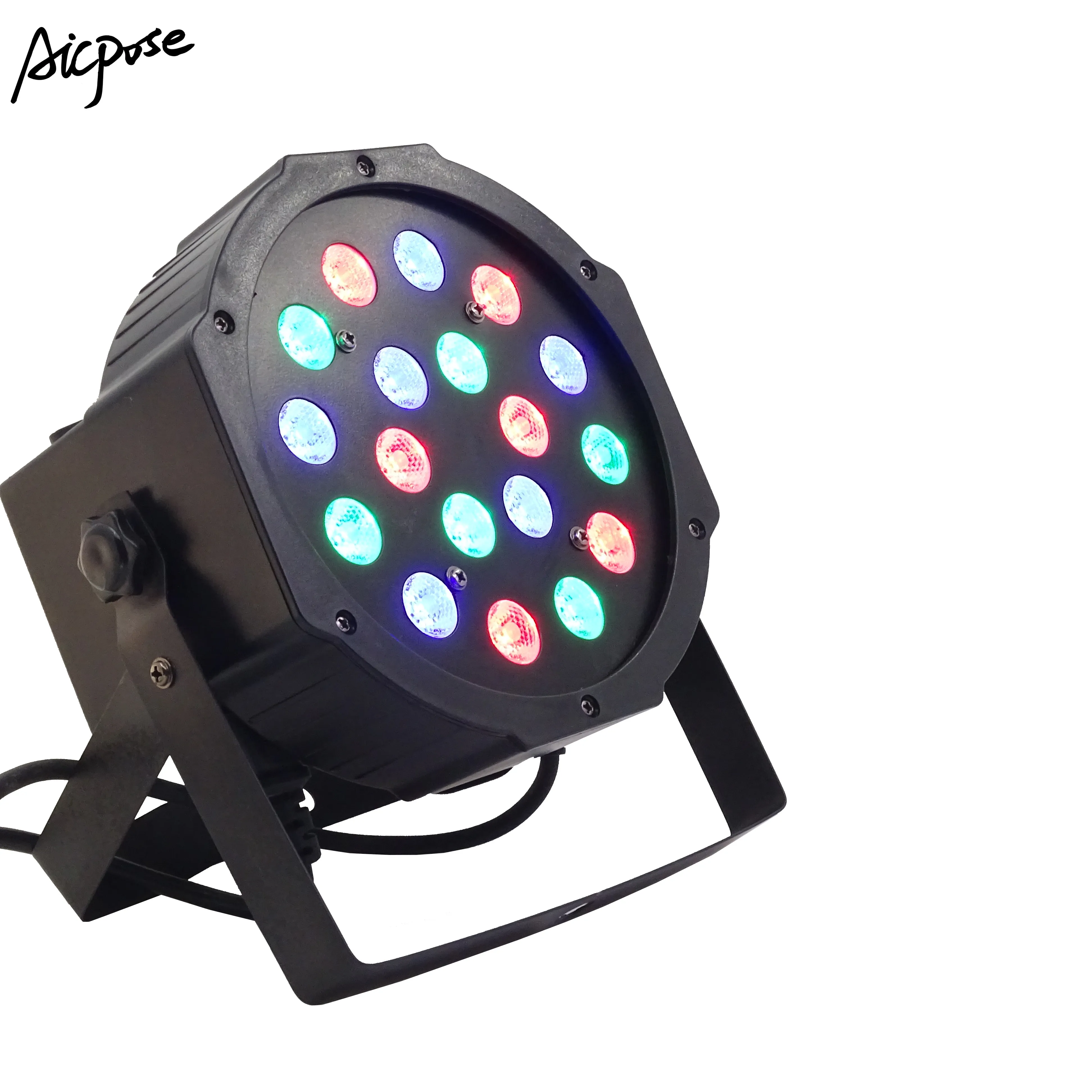 

6Pcs/lots RGB Led Par Lights 18*3w Flat par Light With dmx512 Control Professional Stage Lighting Disco Equipment