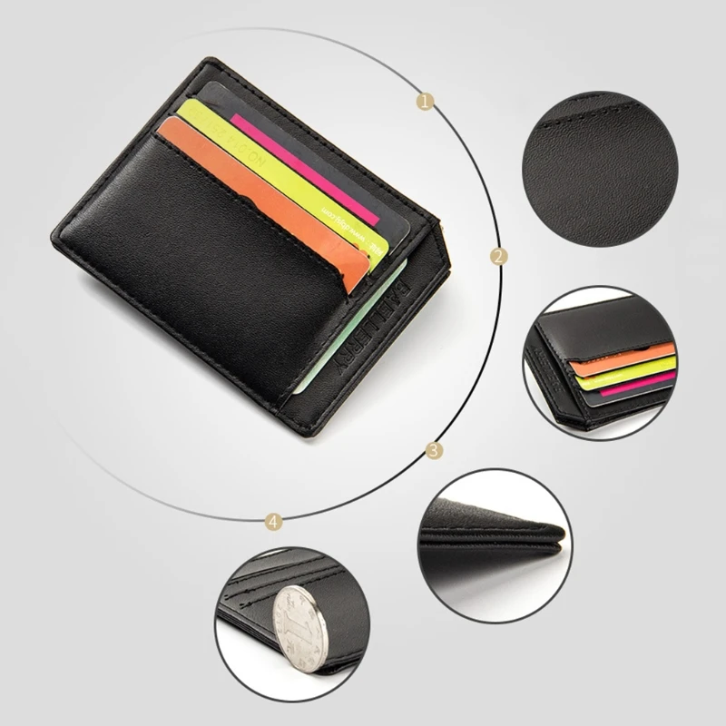 

Fashion Men Slim PU Leather Wallet Coin Purse Driver License Credit Card Holder Business Change Pocket Case