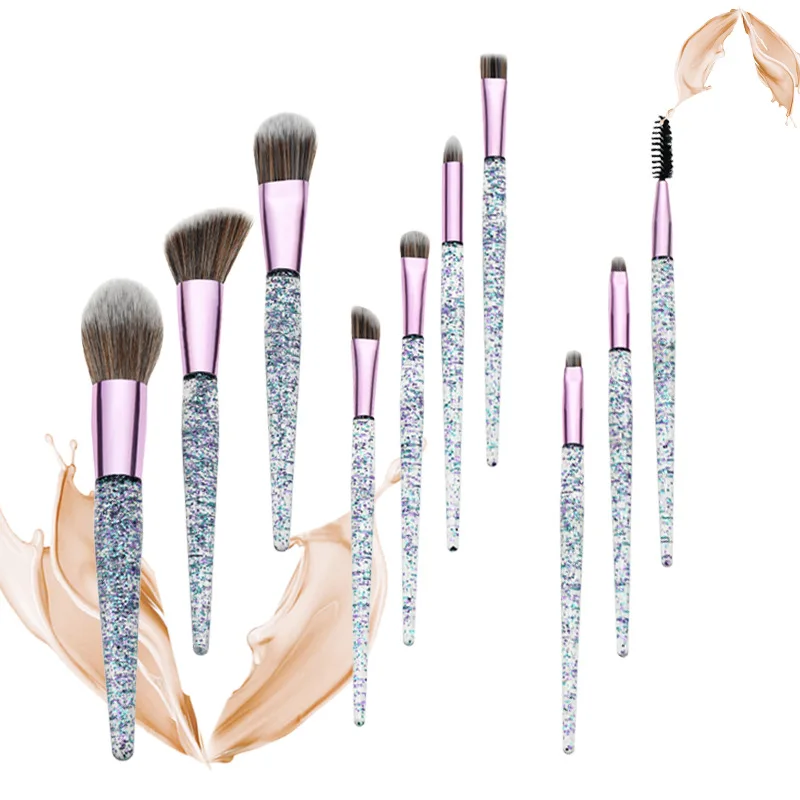 Набор фиолетовых кистей для макияжа 10 шт. кисть нанесения основы румян пудры